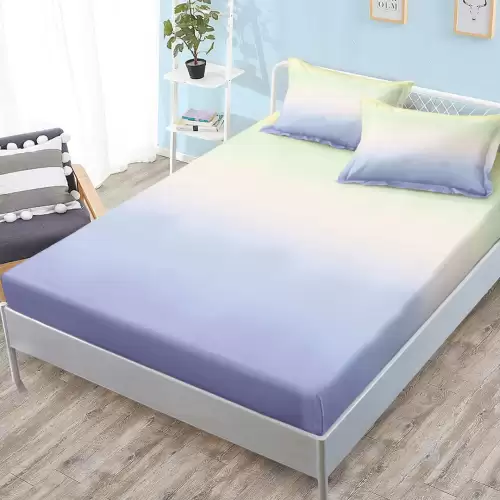 (OFERTA 3 la 159 Lei) Cearsaf cu elastic, FINET, 180x200cm, 2 fete de perne 50x70cm, Lila, degrade