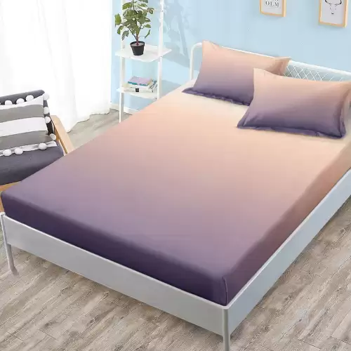 (OFERTA 3 la 159 Lei) Cearsaf cu elastic, FINET, 180x200cm, 2 fete de perne 50x70cm, Mov, Roz, degrade