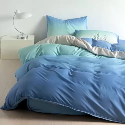 (OFERTA 3 la 199 Lei) Lenjerie pat 1 PERSOANA, FINET, 4 piese, Bleu