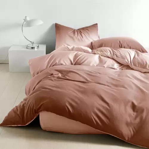 (OFERTA 3 la 199 Lei) Lenjerie pat 1 PERSOANA, FINET, 4 piese, Maroniu