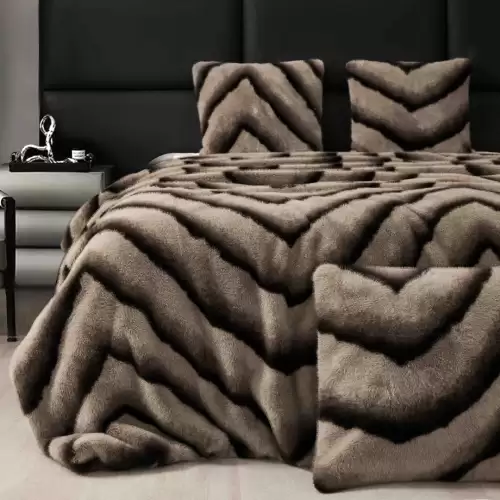 Patura Blanita (Artificiala) de Nurca, Jojo Home, 200x230cm, Bej, Negru