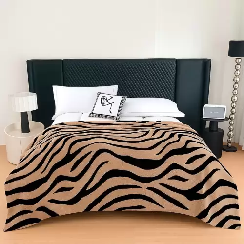 Patura Cocolino Groasa, 200x230 cm, Zebra, Bej