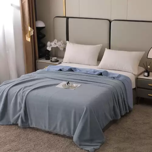 Patura Premium, 200x230cm, cu Blanita Shorthair si Cocolino, cu Fermoar, Bleu – Lux, Caldura & Versatilitate!