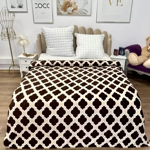 Patura pufoasa cocolino 200x230cm, 240g/mp, Bej, Maro, Oriental