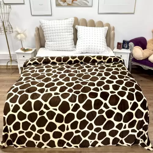 Patura pufoasa cocolino 200x230cm, 240g/mp, Bej, Maro, Pete