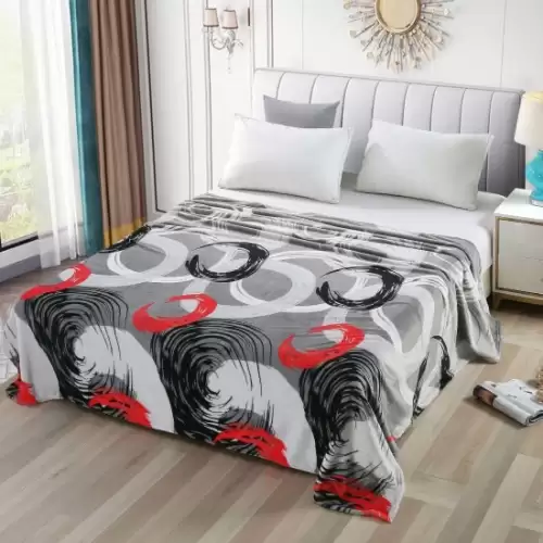 Patura pufoasa cocolino 200x230cm, 240g/mp, Gri, cercuri