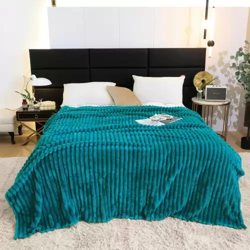 Patura pufoasa CoCoLiNo, 200x230cm, Jojo Home, Turquoise