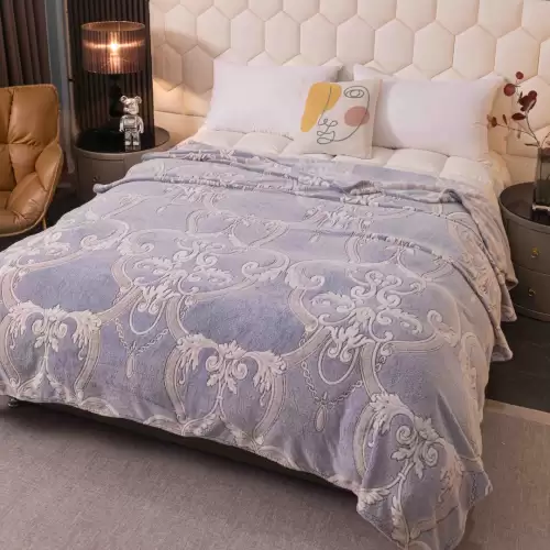 Patura Pufoasa CoCoLiNo, Jojo Home, 200x230cm, Bleu, model elegant