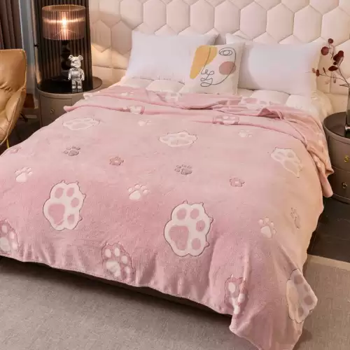 Patura Pufoasa CoCoLiNo, Jojo Home, 200x230cm, Roz, labute