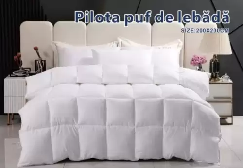 Pilota din puf de lebada, 200x230 cm, alb