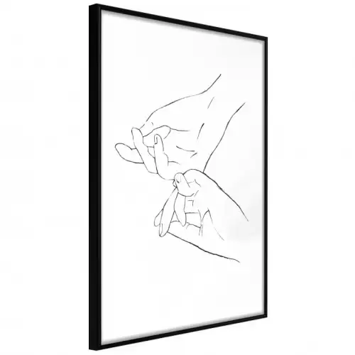 Poster - Joined Hands (White), cu Ramă neagră, 20x30 cm