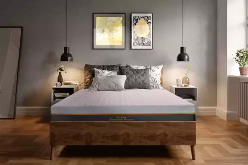 Saltea cu memorie și arcuri individuale Somnexpert Silver Evolution Pocket Spring 180x200, înălțime 24 cm, husă detașabilă, fermitate medie