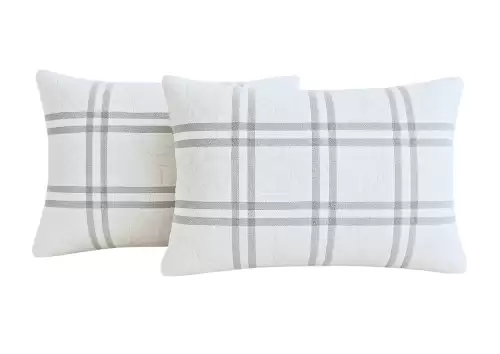 Set 2 Perne 50x70 Somnart Belina Grid, microfibra, lavabile la masina