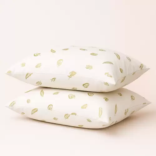 Set 2 perne, dreptunghiulare 50x70 cm, Puf Siliconic si Pana de Gasca, Alb, Fabricate in Romania