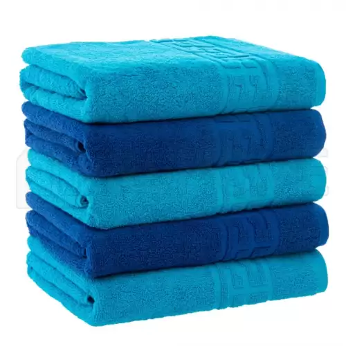 Set 5 Prosoape Baie, Bumbac 100% - Bleu Albastru