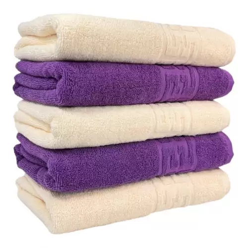 Set 5 Prosoape Baie, Bumbac 100%, Mov   Bej