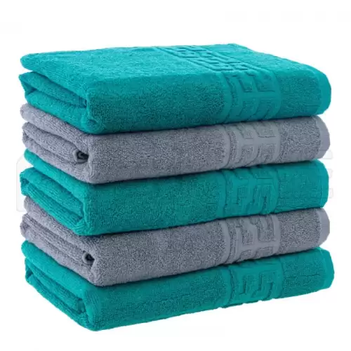 Set 5 Prosoape Baie, Bumbac 100%, Verde Gri