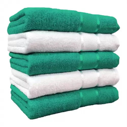 Set 5 Prosoape, Bumbac 100%, 400g m  ², Verde Alb