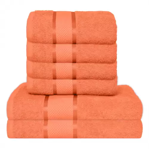 Set 6 Prosoape, Bumbac 100%, 400g m  ², Portocaliu