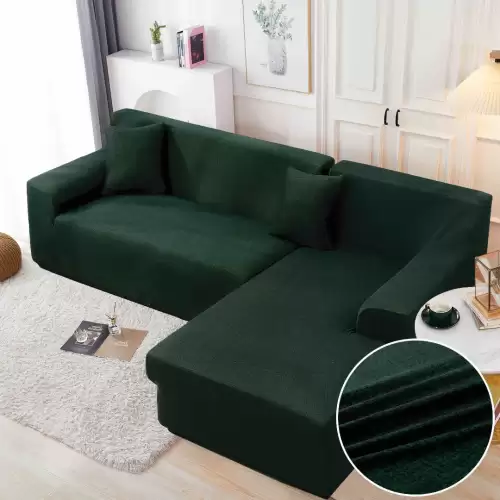 Set husa pentru coltar M + L, Elastica, Jojo Home, Verde, Uni