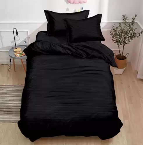 Set lenjerie pat 1 persoana 4 piese Damasc 140x200 cm elastic