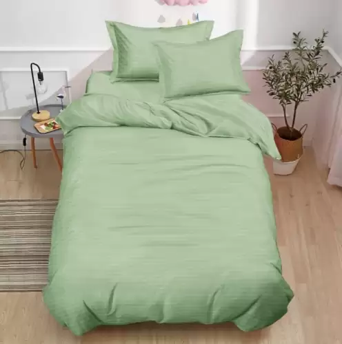 Set lenjerie pat 1 persoana 4 piese Damasc 140x200 cm elastic