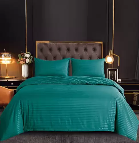 Set Lenjerie Pat Dublu, 6 Piese, Bumbac Damasc, Fara Elastic