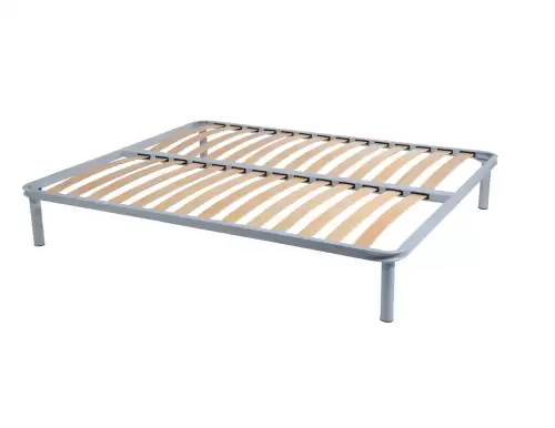 Somiera de pat cu picioare, metal si lemn stratificat, 180x200