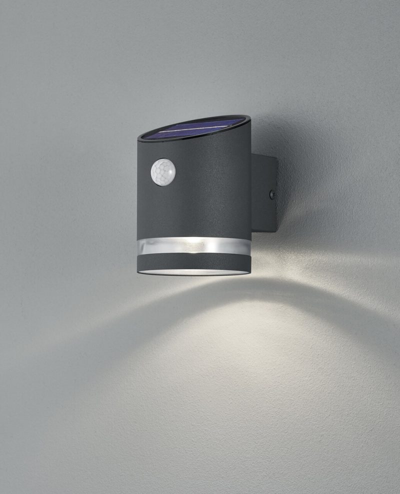 Aplica de perete pentru exterior cu senzor Salta, RL, 9x13 cm, 3W, 1x SMD, inox, antracit