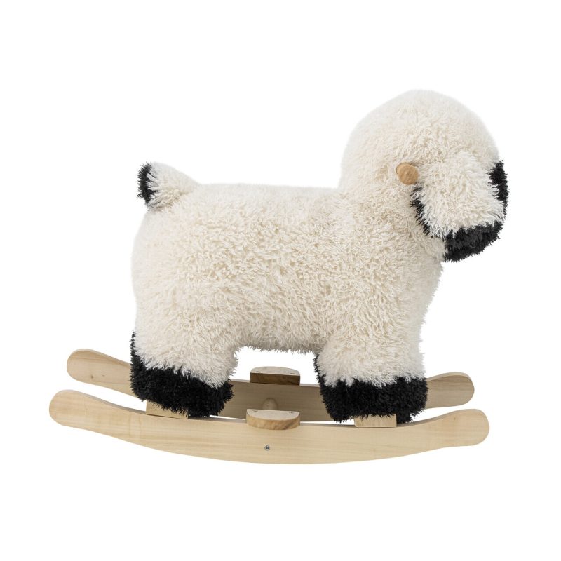 Balansoar pentru copii, Bloomingville, Dolly, 65x34x53 cm, poliester/lemn de plop, alb