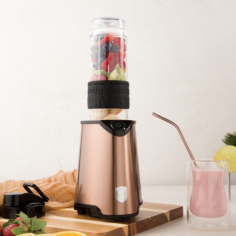 Blender pentru smoothie Berlinger Haus, Rose Gold, 300W, 570 ml, inox/plastic, roz