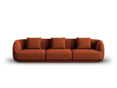 Canapea 3 locuri, Tulum, Cosmopolitan Design, 255x90x70 cm, tesatura chenille, teracota