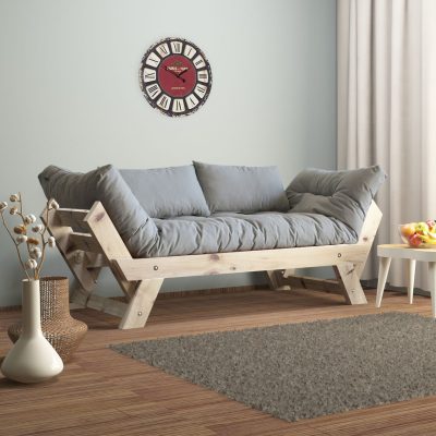 Canapea de gradina cu 2 locuri, Hanah Home, CPT8107-210, Natural / Gri