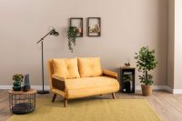 Canapea extensibila 2 locuri, Atelier del Sofa, 859FTN2720, Galben mustar