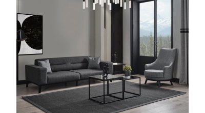 Canapea extensibila 3 locuri, Atelier del Sofa, 560ARE2902, Antracit