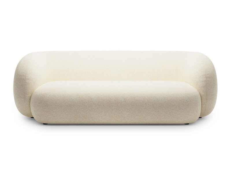 Canapea modulara 3 locuri, Kate, Micadoni Home, 213x99x76 cm, tesatura structurata, bej deschis