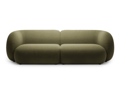 Canapea modulara 4 locuri, Kate, Micadoni Home, 243x99x76 cm, catifea, verde