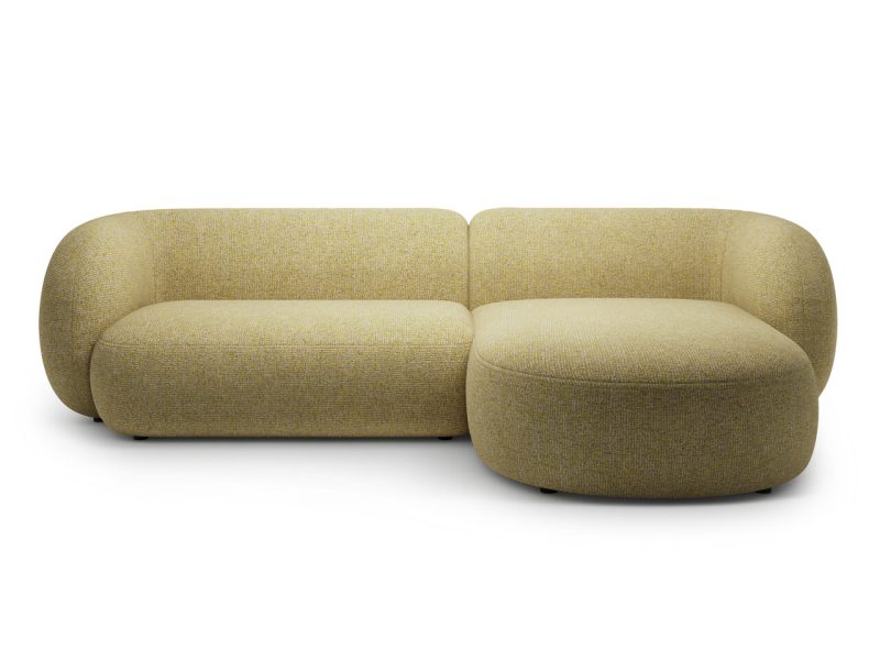 Coltar dreapta 3 locuri, Kate, Micadoni Home, 285x176x76 cm, tesatura structurata, galben melanj