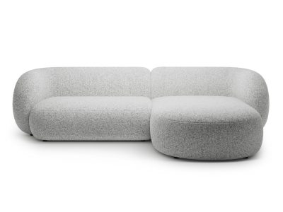 Coltar dreapta 3 locuri, Kate, Micadoni Home, 285x176x76 cm, tesatura structurata, gri deschis melanj