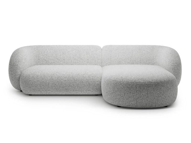 Coltar dreapta 3 locuri, Kate, Micadoni Home, 285x176x76 cm, tesatura structurata, gri deschis melanj