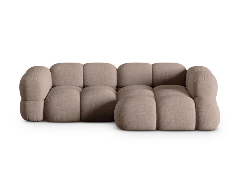 Coltar dreapta 3 locuri, Loretto, Cosmopolitan Design, 250x147x68 cm, tesatura structurata, cappuccino