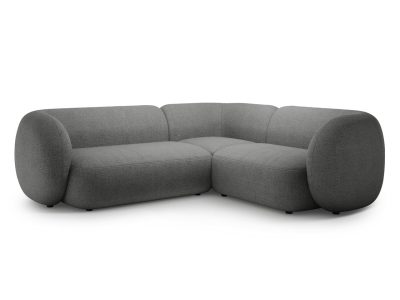 Coltar dreapta 4 locuri, Kate, Micadoni Home, 252x220x76 cm, tesatura boucle, gri inchis