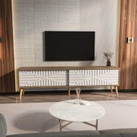 Comoda TV, Hanah Home, Riso, 180x54x35 cm, Nuc/Alb