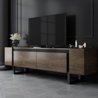 Comoda TV, Hanah Home, Yildiz, 180x50x30 cm, PAL, Nuc / Negru