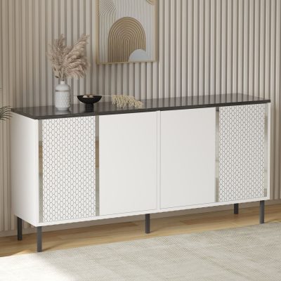 Consola, Hanah Home, Bertilda- White, Regal, 150x75x36 cm, Alb / Regal
