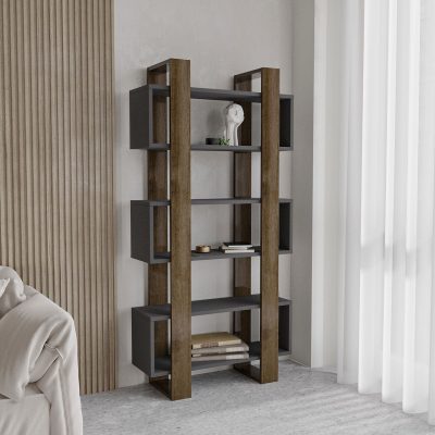 Corp biblioteca, Hanah Home, Milano, 80x160x28.6 cm, Nuc / Antracit