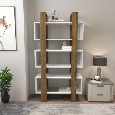 Corp biblioteca, Hanah Home, Reina, 80x150x.29.5 cm, Nuc/Alb
