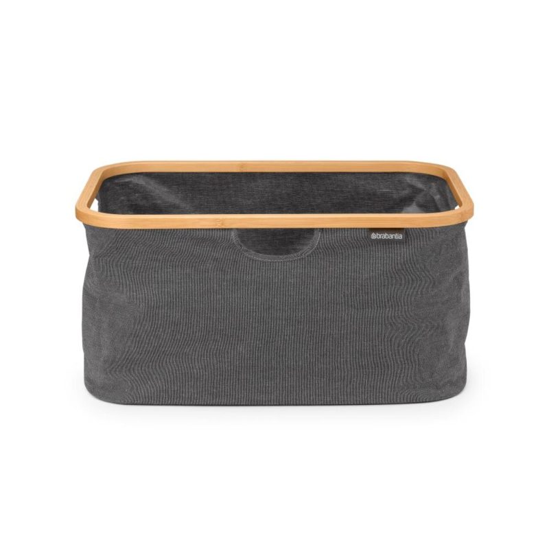 Cos de rufe / cos depozitare, pliabil, Brabantia, Linn, 40 L, 36x54x26.5 cm, textil, negru piper