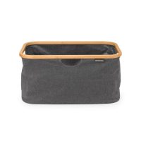 Cos de rufe / cos depozitare, pliabil, Brabantia, Linn, 40 L, 36x54x26.5 cm, textil, negru piper