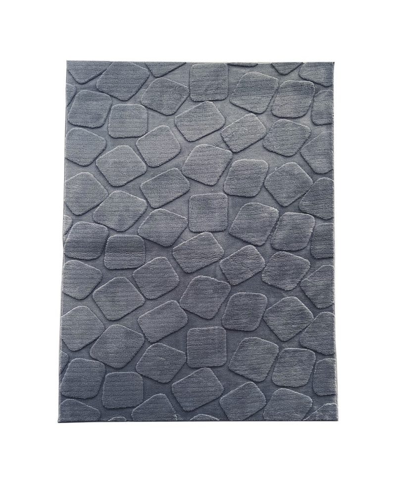 Covor 3D cu model in relief, Stone, Heinner, 120x160 cm, poliester, gri